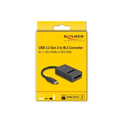 4. DeLOCK Multifunctional M.2 NVMe PCIe or SATA SSD Converter with USB Type-C 10 Gbps