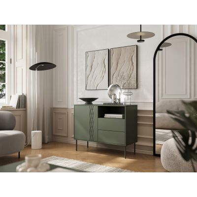 3. Chest of drawers 1D2S TRESSE 100x40x75 matt green