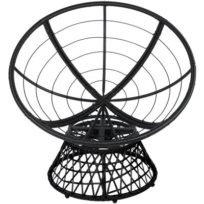 10. 360-DEGREE SWIVEL GARDEN CHAIR WITH RED CUSHION