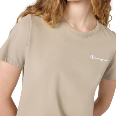4. Champion Women's Short Sleeve T-shirt Beige 118408 MS041