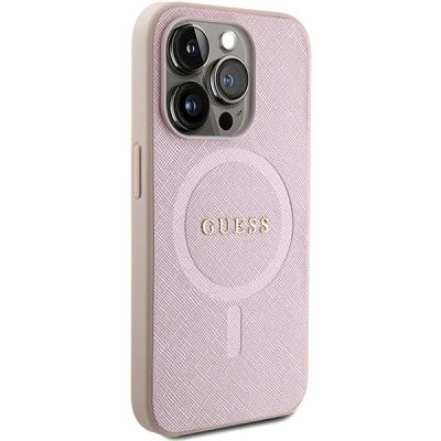 4. Guess Saffiano MagSafe case for iPhone 15 Pro - pink