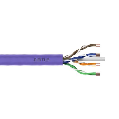 5. DIGITUS installation cable cat.6, U/UTP, Eca, AWG 23/1, LSOH, 305m, purple, carton