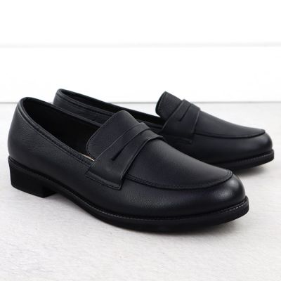 3. Women’s Black Leather Loafers Sergio Leone MK25112-S