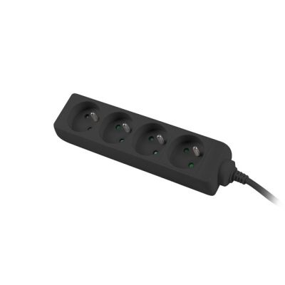 LANBERG Power Strip 1.5 m, 4 x 230 V PL, Cable Made of Pure Copper, Black