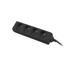 LANBERG Power Strip 1.5 m, 4 x 230 V PL, Cable Made of Pure Copper, Black