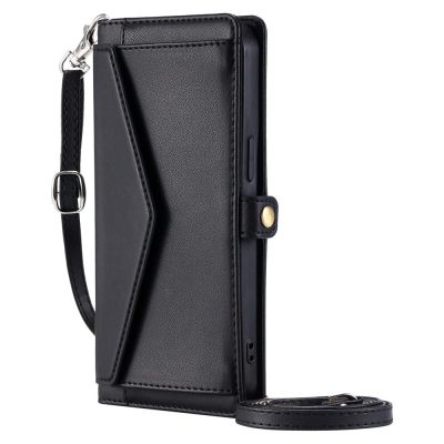 12. Samsung Galaxy A56 5G Leather Wallet Case with Stand Function and Straps - Black