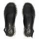 5. Women's leather wedge sandals, black, Filippo DS7580