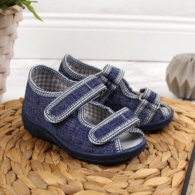 3. Boys' slippers and sandals, navy blue Nazo
