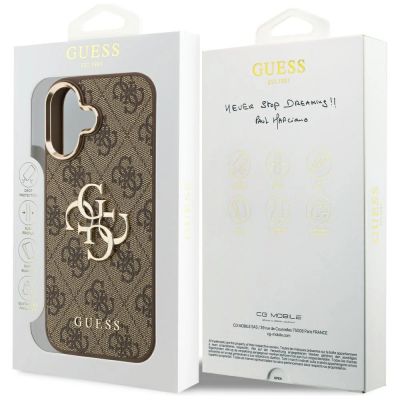 8. Guess 4G Big 4G Classic Logo Case for iPhone 17 - Brown and Gold