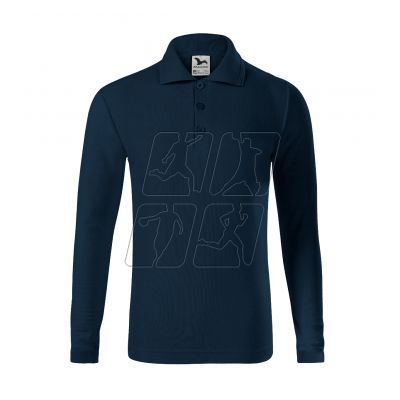 2. Children's Pique Polo LS polo shirt (navy blue)