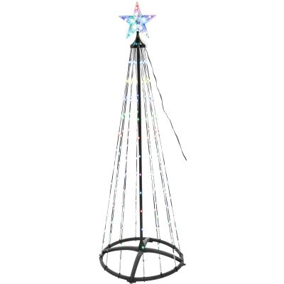 37. DECORATIVE CHRISTMAS TREE 154 LED RGB 150 CM BLACK
