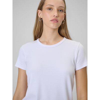 4. Women's slim plain T-shirt 4F 4FRAW25TTSHF3623-10S