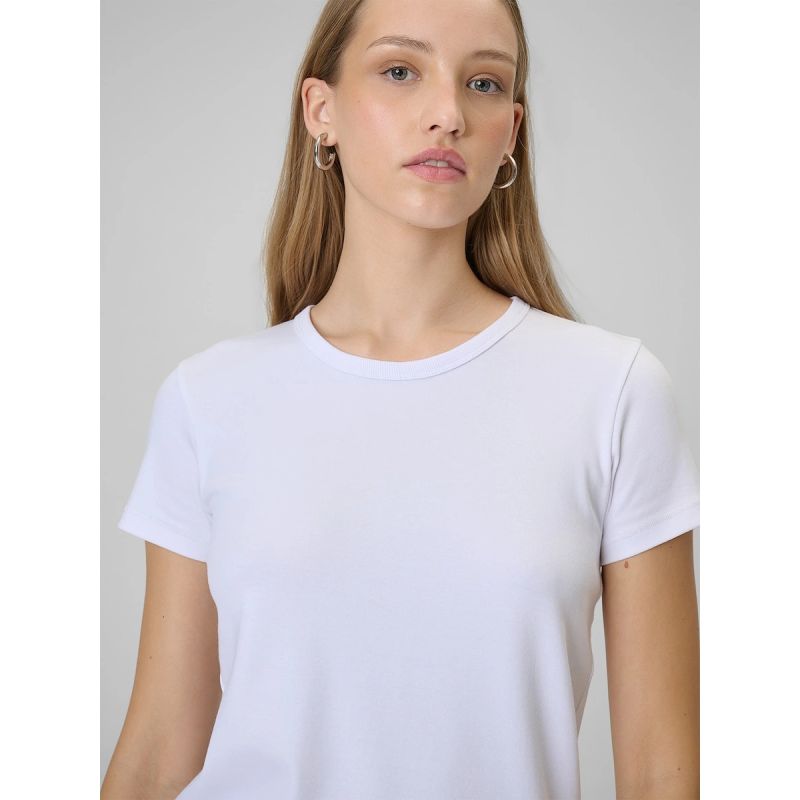 4. Women's slim plain T-shirt 4F 4FRAW25TTSHF3623-10S
