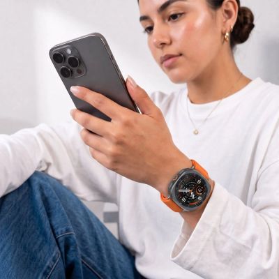 3. Tech-Protect Nylon Clasp for Samsung Galaxy Watch Ultra 47mm - Orange