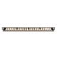 5. High density patch panel 19'' 24x RJ45, LSA level, cat.6, shielded, 0.5U, black, cable guide