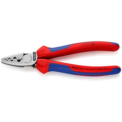 Knipex 97 72 180 Cable Crimping Tool Pocket Knife Blue, Red, Silver