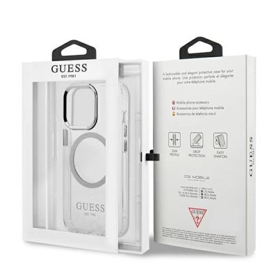 8. Guess Metal Outline MagSafe case for iPhone 13 Pro / iPhone 13 - silver
