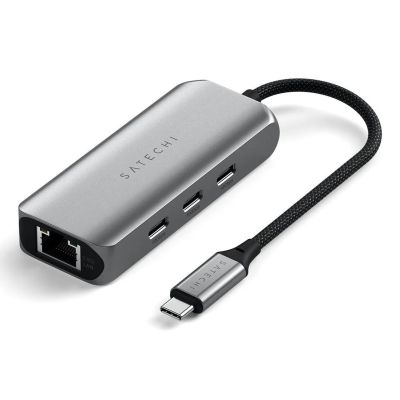 Satechi 4-In-1 USB-C Hub - hub for USB-C mobile devices (3x USB-C 3.2 gen2 10Gbps, 2.5 Gigabit Ethernet) (space gray)