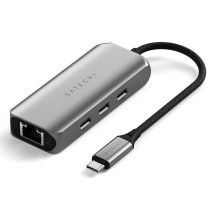 Satechi 4-In-1 USB-C Hub - hub for USB-C mobile devices (3x USB-C 3.2 gen2 10Gbps, 2.5 Gigabit Ethernet) (space gray)