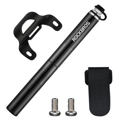 Rockbros JG-PB-004 lightweight bicycle pump with pressure gauge - black