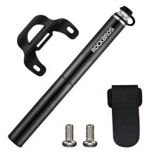 Rockbros JG-PB-004 lightweight bicycle pump with pressure gauge - black