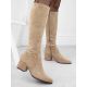 11. Beige Suede-Look Heeled Women’s Boots Sergio Leone KZ212