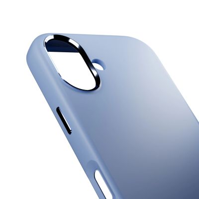 5. Puro Icon Mag Pro Liquid Silicone Case for iPhone 17, MagSafe Compatible, with Camera Protection and Aluminum Buttons - Blue
