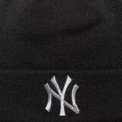 3. New Era Metallic Beanie New York Yankees Hat 60691271 Black One Size
