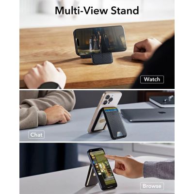 4. ESR Classic RFID Magnetic Wallet Stand MagSafe for Phone - Black