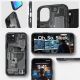 15. Spigen Ultra Hybrid Mag Case with MagSafe for iPhone 15 Plus - Dark Gray (Zero One Pattern)
