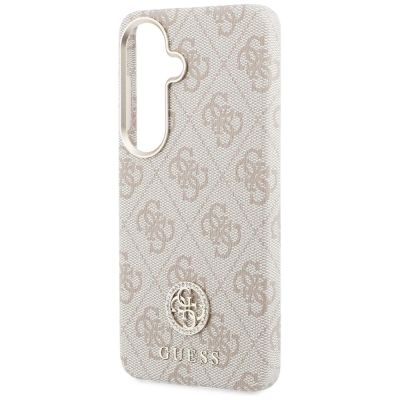 6. Guess 4G Rhinestone Round Logo MagSafe Case for Samsung Galaxy S26 - Pink