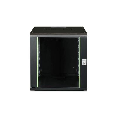 3. Digitus Unique 19" 12U 600x600 wall-mounted network cabinet, glass door, black, undivided, assembled, 100kg