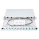 8. FO patch panel with equipment 19'' 1U, 12x LC dx, OM3, pigtails, adapters, trays, sliding, gray