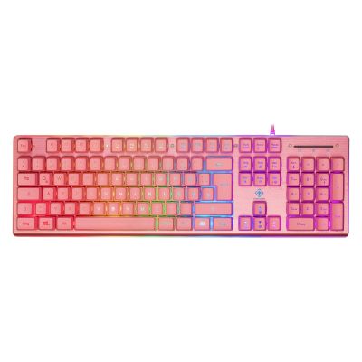 12. Deltaco Gaming GAM-021-RGB-P-DE USB Keyboard QWERTZ German Pink