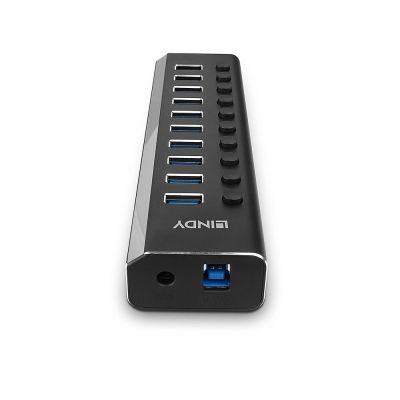 3. Lindy 43370 USB 3.2 Gen 1 (3.1 Gen 1) Type-B 5000 Mbit/s Hubs and Concentrators Black