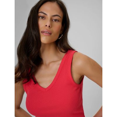 3. Women's slim ribbed knit top 4F 4FRSS26TSLEF337-62S