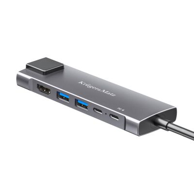 Adapter (HUB) USB type C to HDMI/2x USB3.0/2x USB type C/RJ45