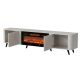 5. VOLARE TV cabinet 200x39x49 cashmere + fireplace