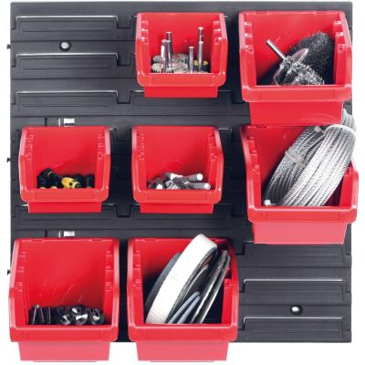 49. WORKSHOP BOARD WITH A SET OF CONTAINERS ORDERLINE KISTENBERG