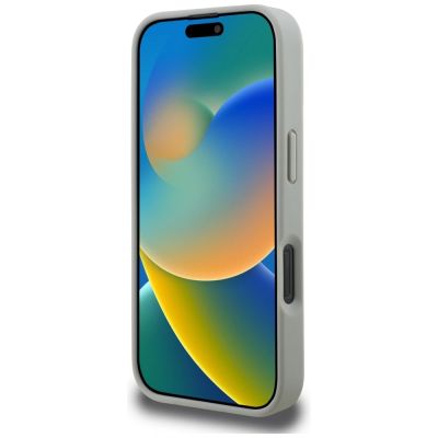 5. Karl Lagerfeld Grained Pattern & Logo MagSafe Case for iPhone 16 Pro Max - Gray