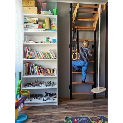 7. BENCHK GYMNASTICS WALL BARS WITH ADJUSTABLE BEECHWOOD PULL-UP BAR AND GYMNASTICS ACCESSORIES 711B A076