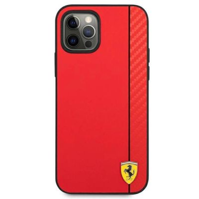 3. Ferrari FESAXHCP12LRE iPhone 12 Pro Max 6.7" red/red hardcase On Track Carbon Stripe