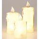 22. DECORATIVE CANDLE 3 PCS TRANSPARENT WARM WHITE 1 LED