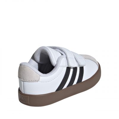 3. Adidas VL Court 3.0 Skateboarding Shoes for Kids White and Gray ID9157