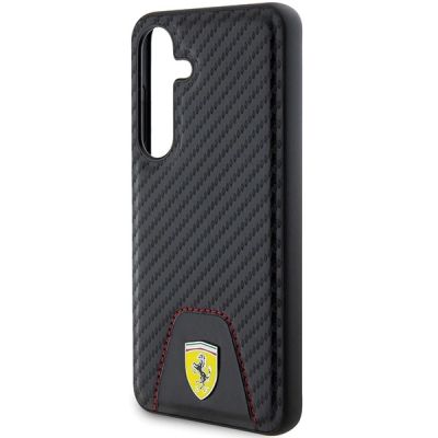 6. Ferrari Carbon Stitched Bottom case for Samsung Galaxy S24 - black