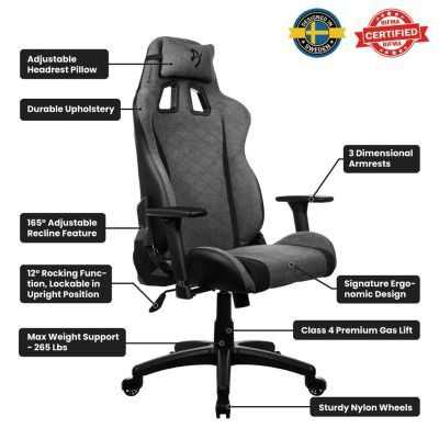14. Arozzi Gaming Stuhl Avanti Ash SoftFabric Console Gaming Chair Upholstered Seat