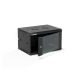 19" 6U 600x450 wall-mounted cabinet, (double-section option), single-leaf glass door, removable full rear cover, removable full side covers, lockable, 4 beams, black, ALANTEC