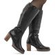 6. Black women's leather heeled boots Rieker Y2581-00