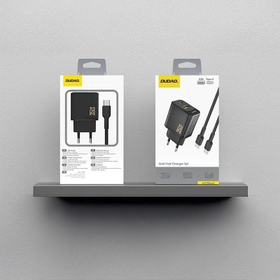 5. Dudao A27MaxCEU PD QC 35W USB-A USB-C Wall Charger with USB-C Cable - Black