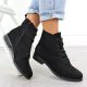 8. Women's openwork suede black ankle boots S.Barski HY52-535